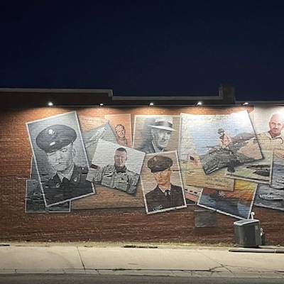 Veterans Mural w/ Donated Lighting