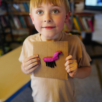 Students created insects when Mrs. Gaskell taught about bugs.
