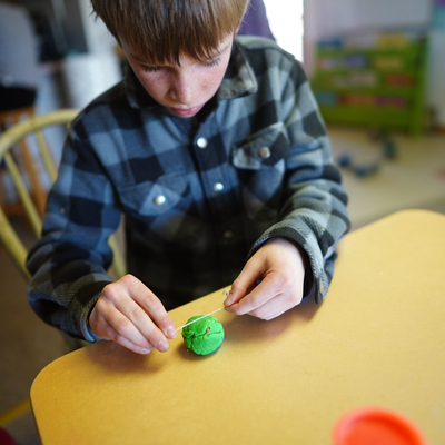 Students made play-doh models of the Earth.