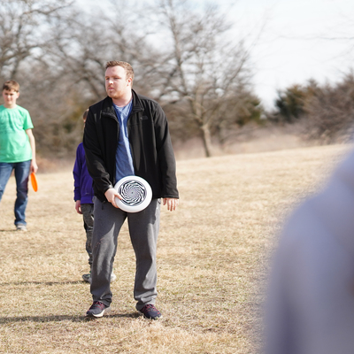 Mr. Gormley taught the kids about disc golf in P.E.